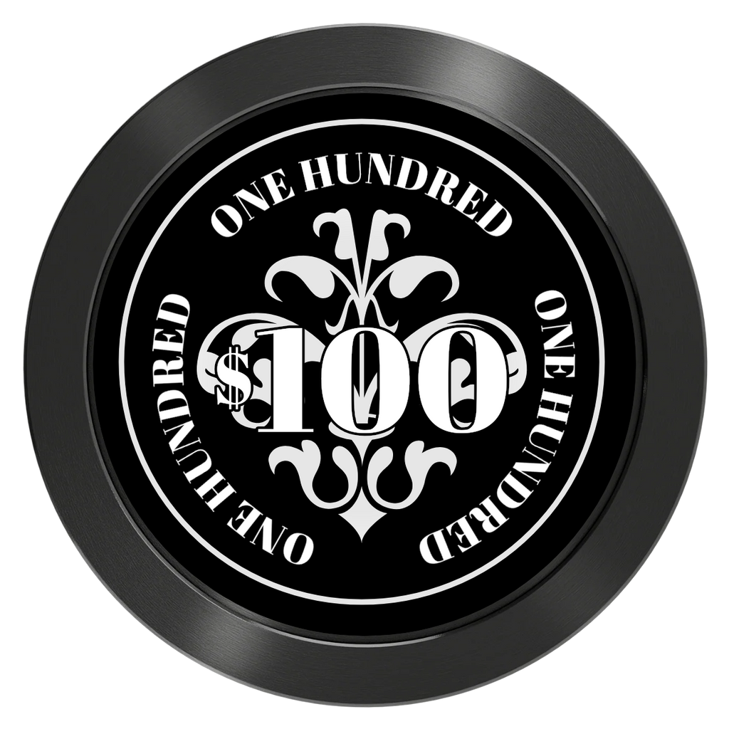Gothic Revival Aluminum Poker Chips - Black - Back