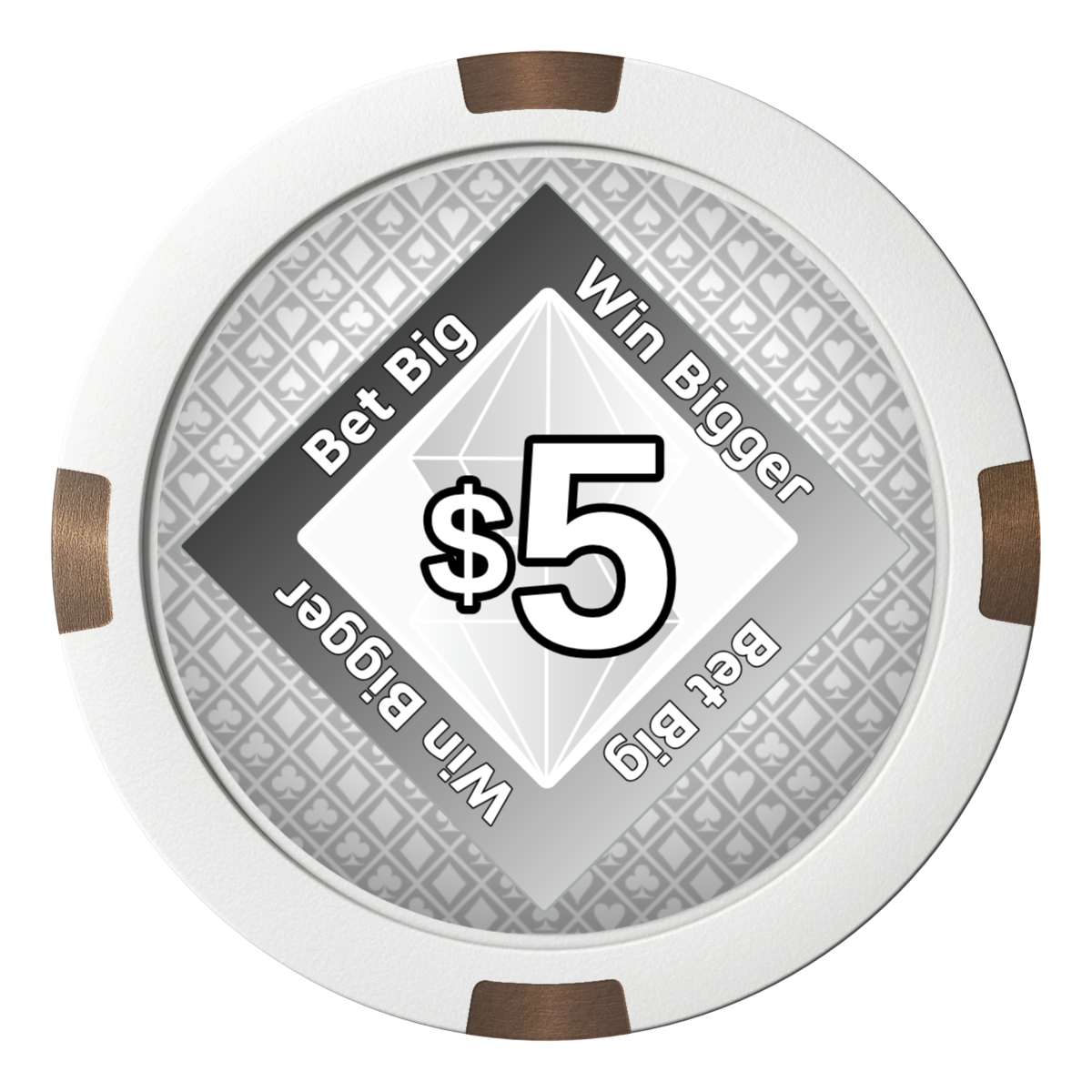 Diamond in the Rough Composite & Metal Hybrid Poker Card Protectors - White - Front