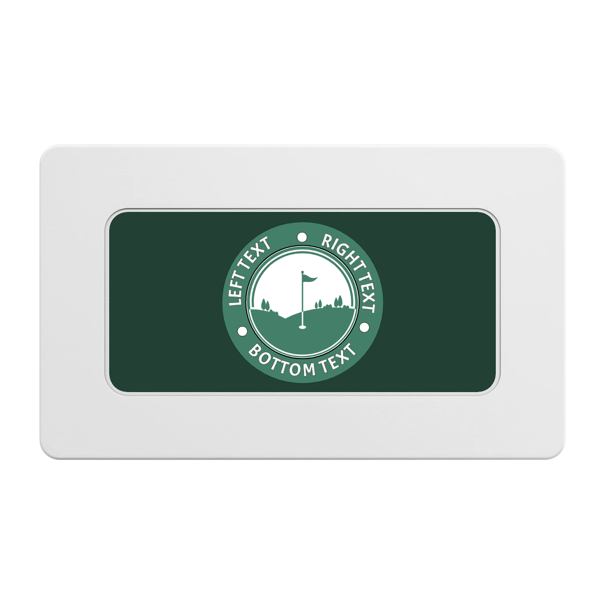 Country Club Golf Course Rectangular Poker Chip Plaques - White - Front
