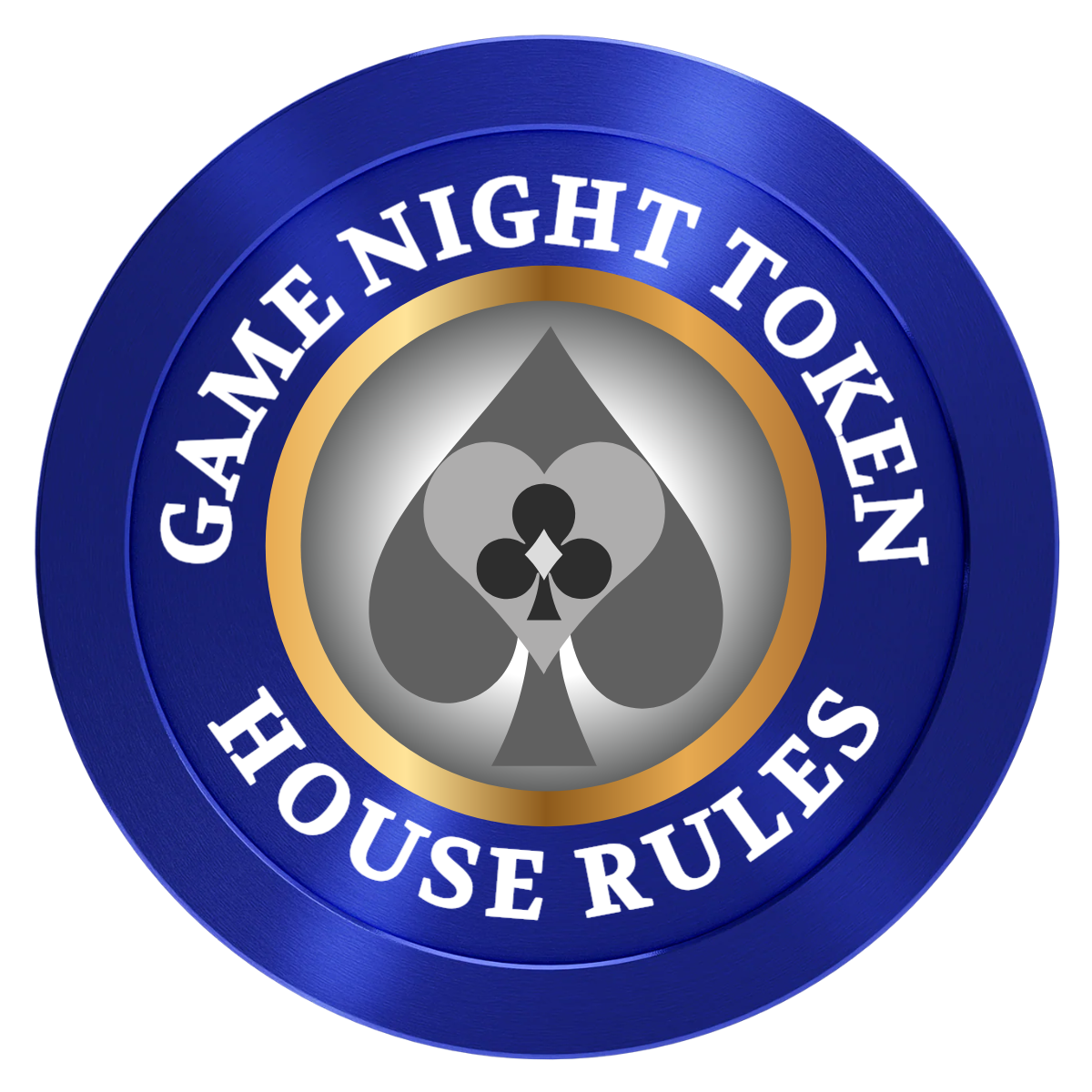 Stacked Suits Aluminum Poker Chips - Blue - Front