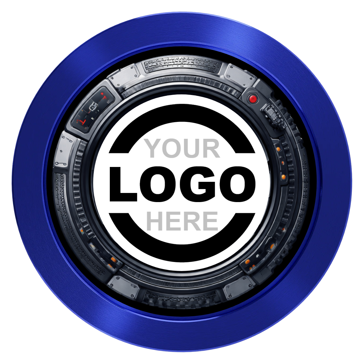 Auto Marked IV Aluminum Poker Chips - Blue - Back