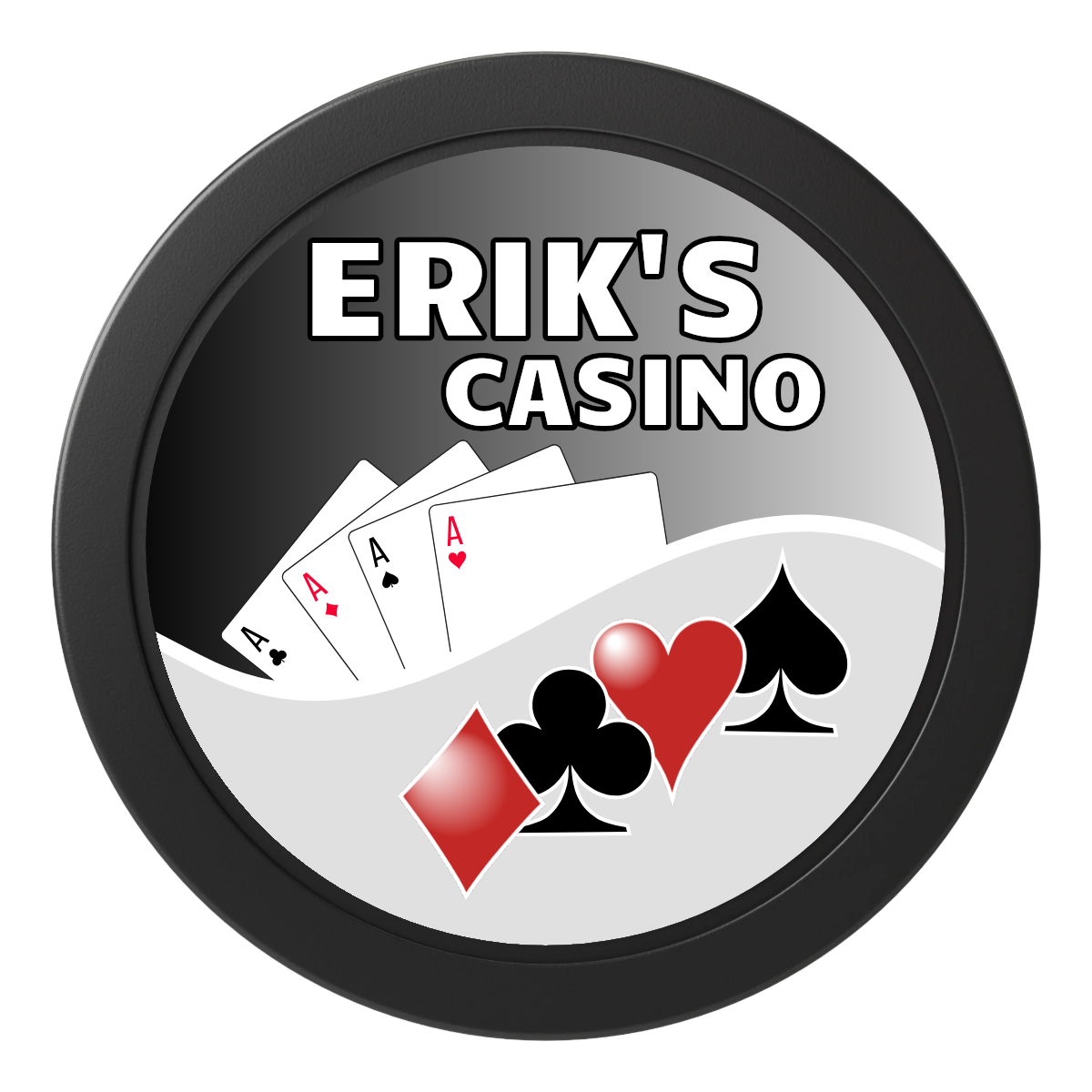Erik's Casino 2" Oversized Poker Chips - Black - Back