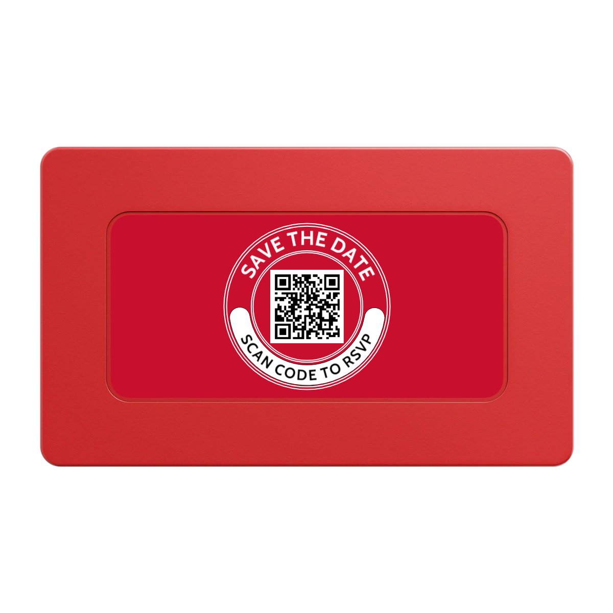 Save the Date Photo QR Code Rectangular Poker Chip Plaques - Red - Back