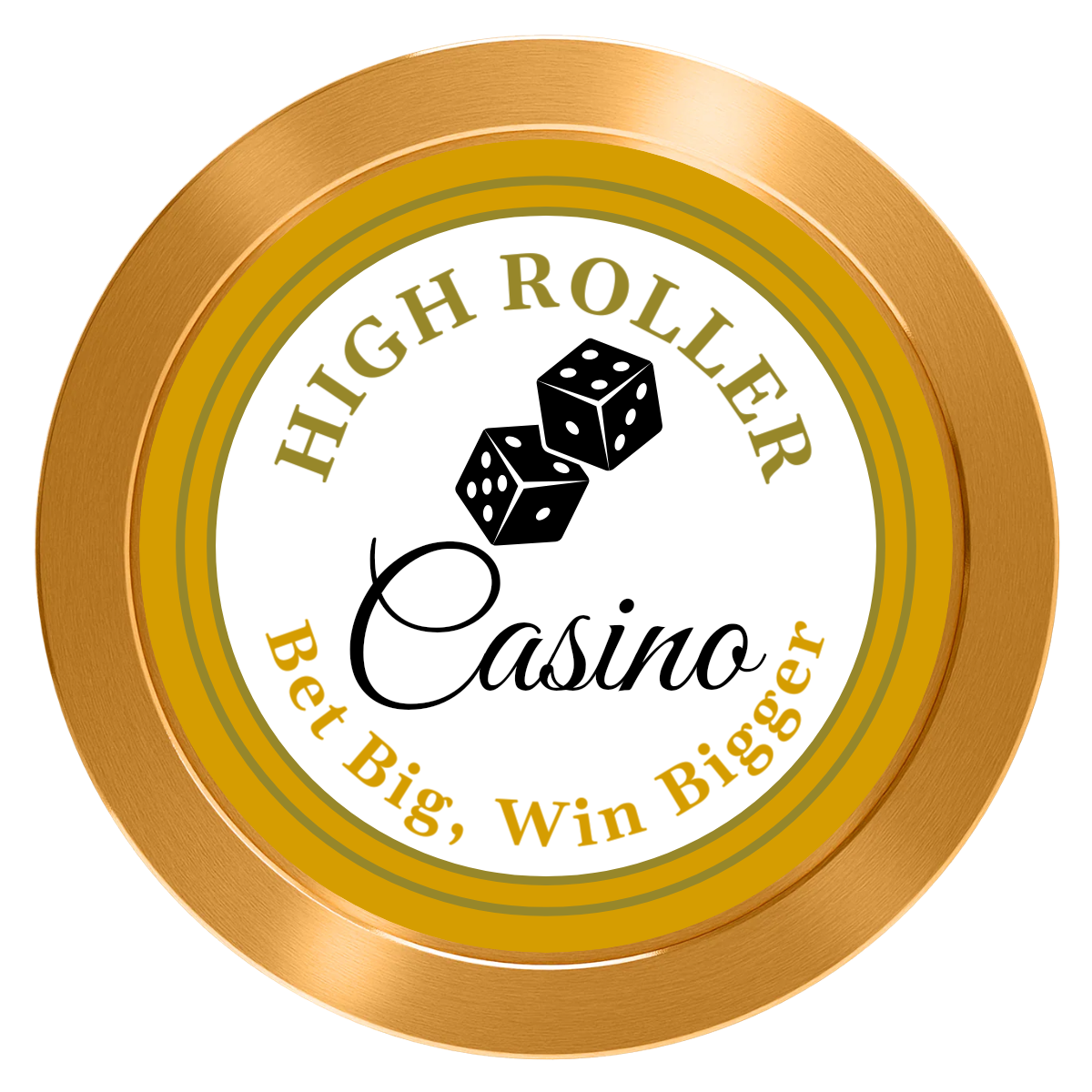 High Roller Casino Aluminum Poker Card Guards - Gold - Back