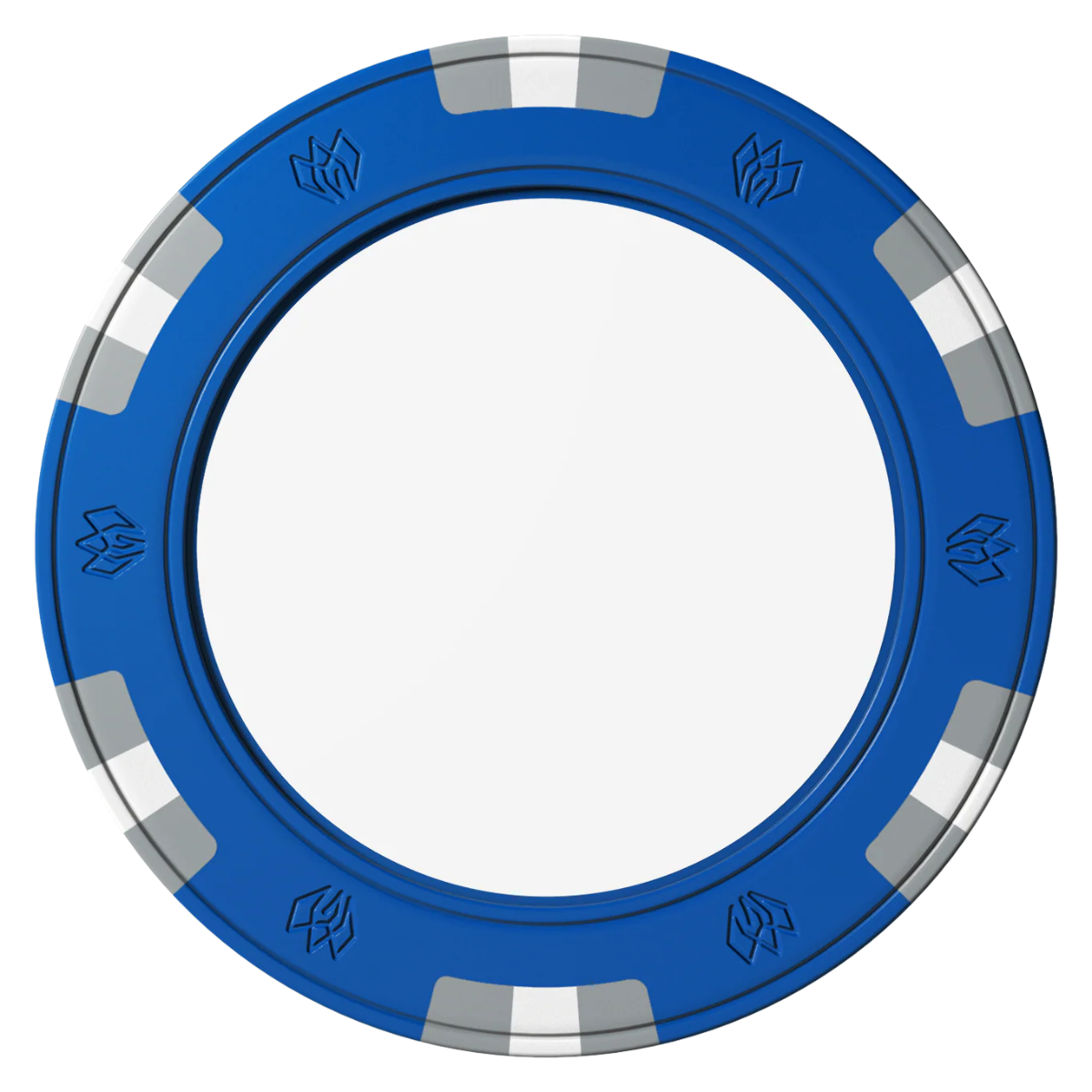 Create Your Own Clay Poker Chips - Blue / 6 Spot Gem / 40mm - Back