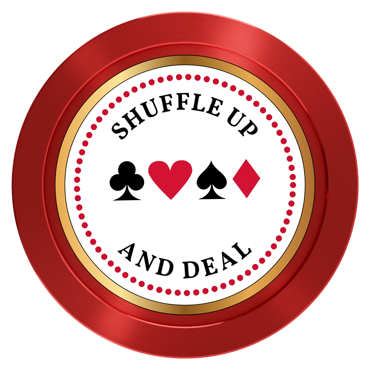 Fours Suits Club Aluminum Poker Card Guards - Red - Front