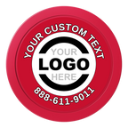 Branded Logo 2" Oversized Poker Chips - Red - Front