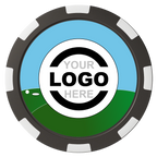 Going Golfing Today Magnetic Composite Poker Chips - Black / 8 Spot - Back