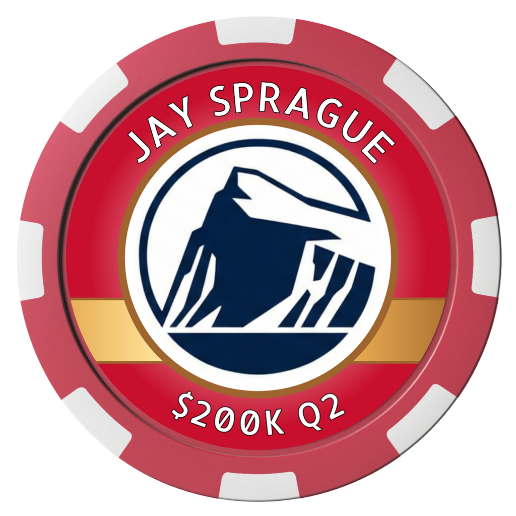 Top Sales Performer Composite Poker Chips - Black / 8 Spot - Back