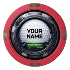Auto Marked IV Composite & Metal Hybrid Poker Chips - Red - Front