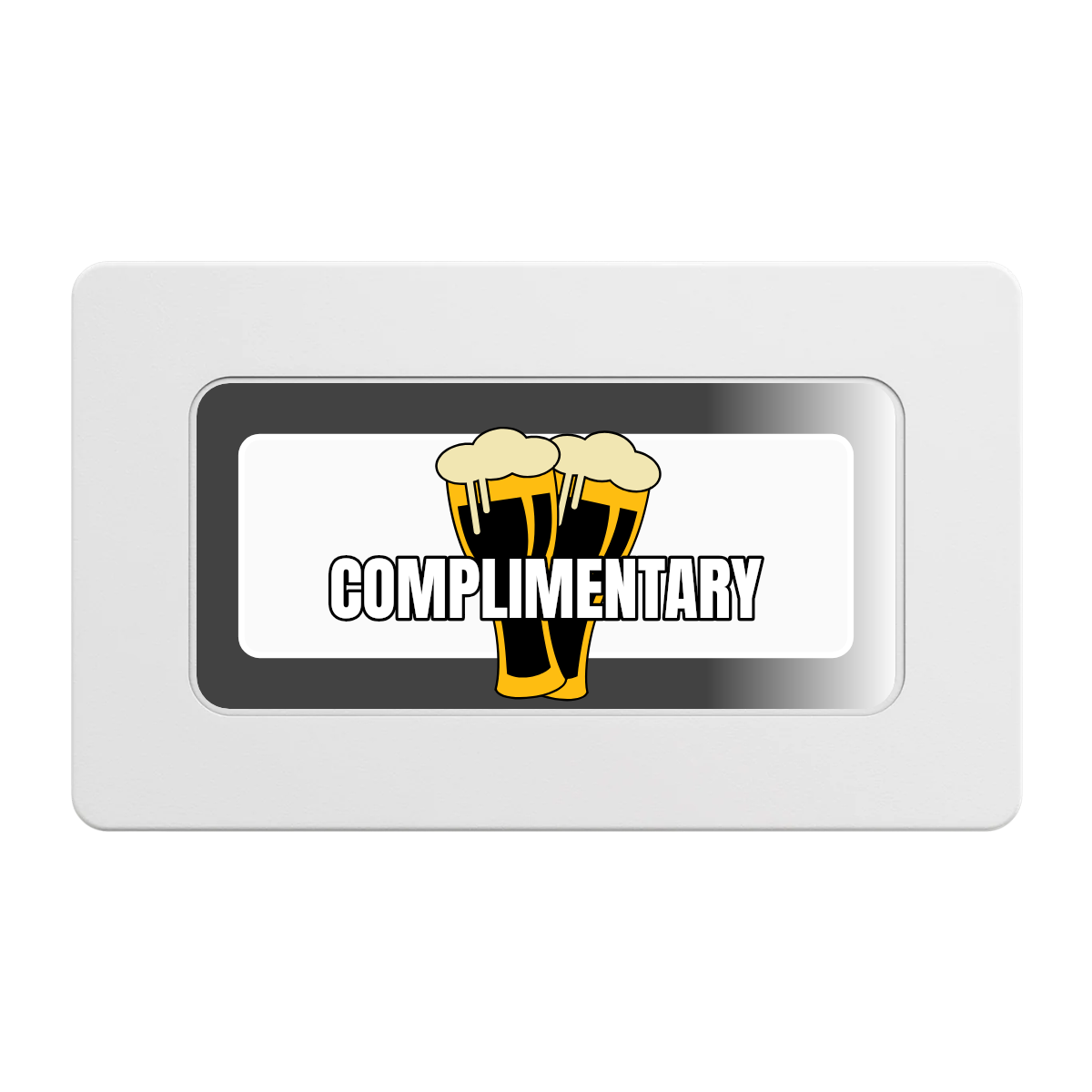 Double Pint 2 Rectangular Poker Chip Plaques - White - Back