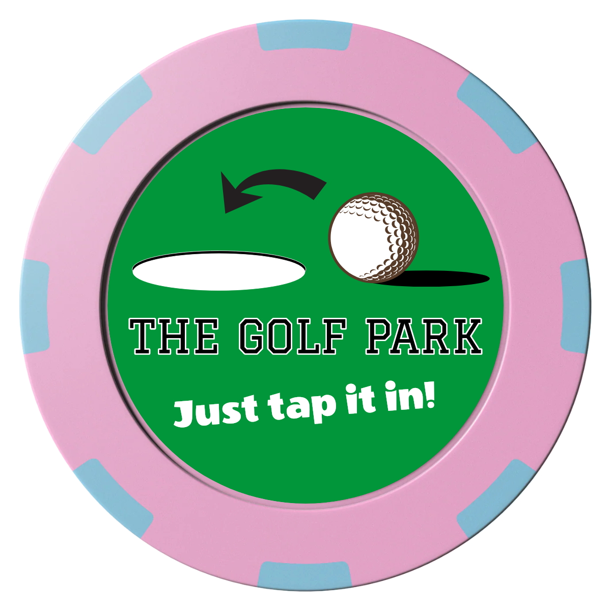 Golf Slogan Clay Poker Chips - Pink / 8 Spot (2 Tone) / 40mm - Front