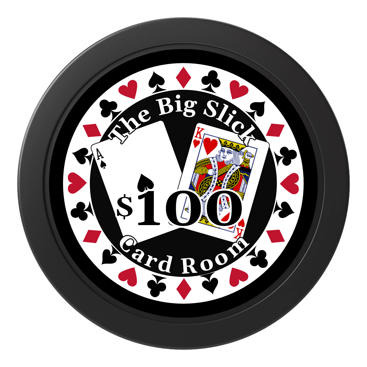 AK Big Slick 2" Oversized Poker Chips - Black - Back