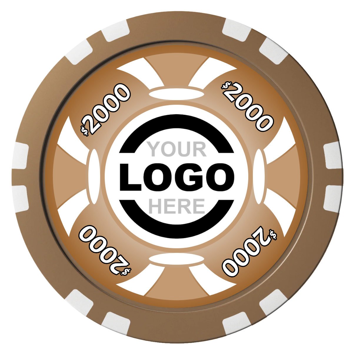 Alan Baker 4-2S A Composite Poker Chips - Brown / Double Stripe - Front