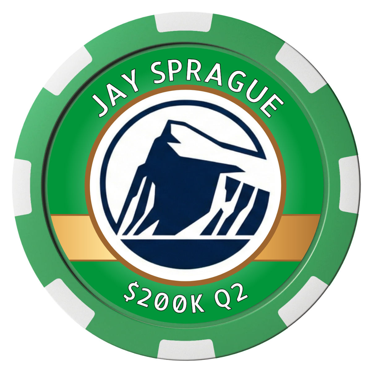 Top Sales Performer Magnetic Composite Poker Chips - Green / 8 Spot - Back