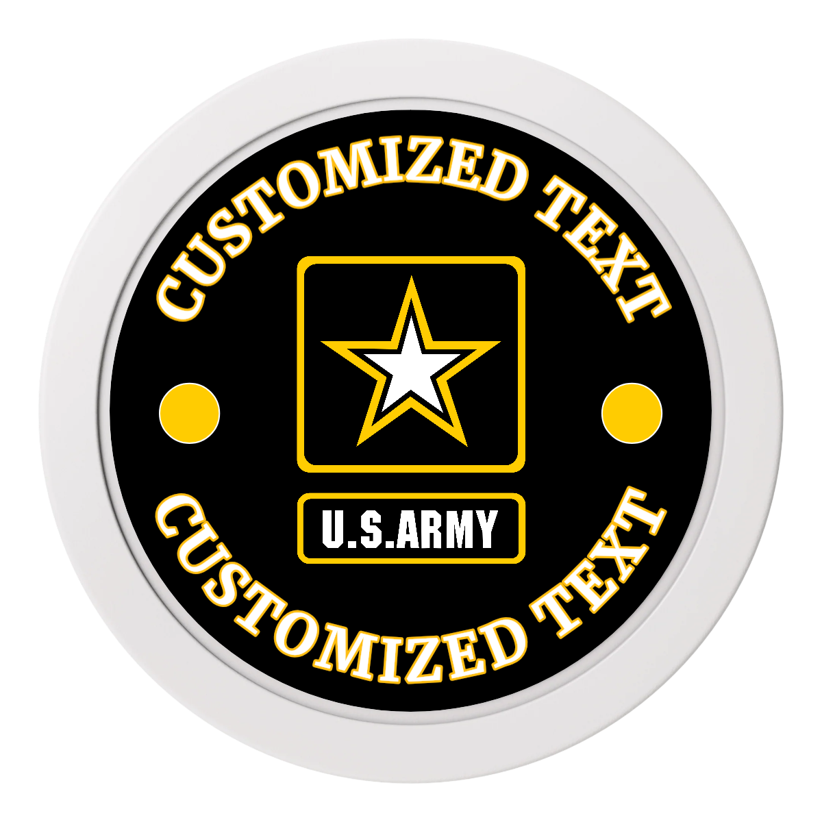 Army Strong 2" Composite Dealer Button - White - Back