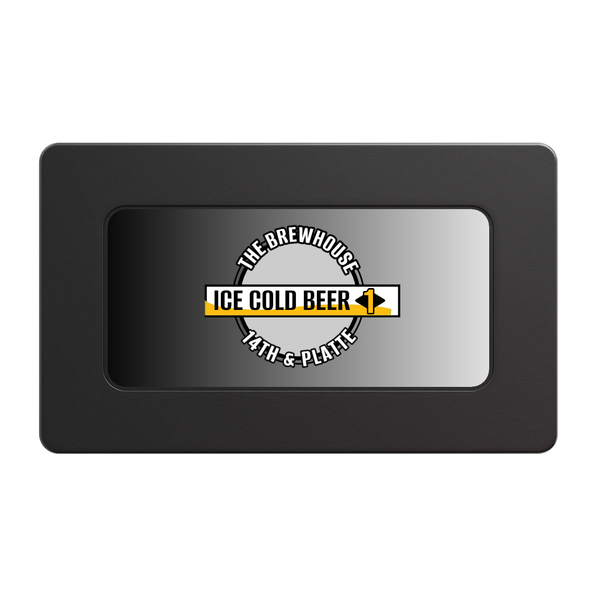 Ice Cold Beer Drink Token Rectangular Poker Chip Plaques - Black - Front