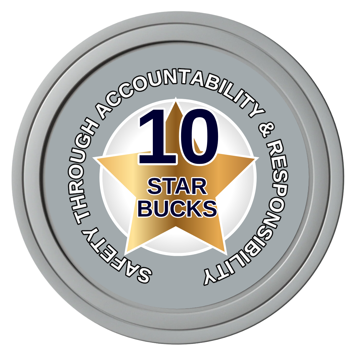 Safety Star Composite Poker Chips - Gray / Solid - Front
