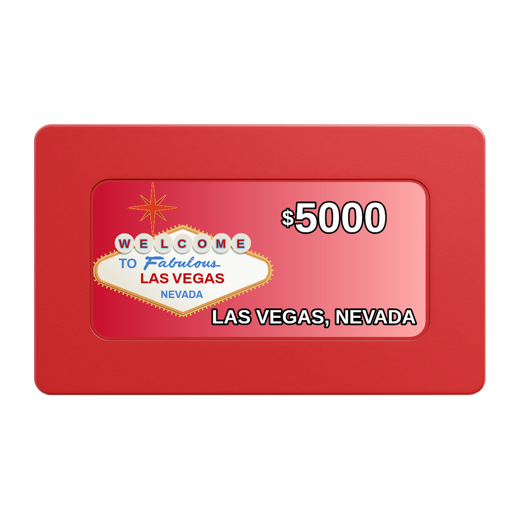 Vegas Sign Rectangular Poker Chip Plaques - Red - Back