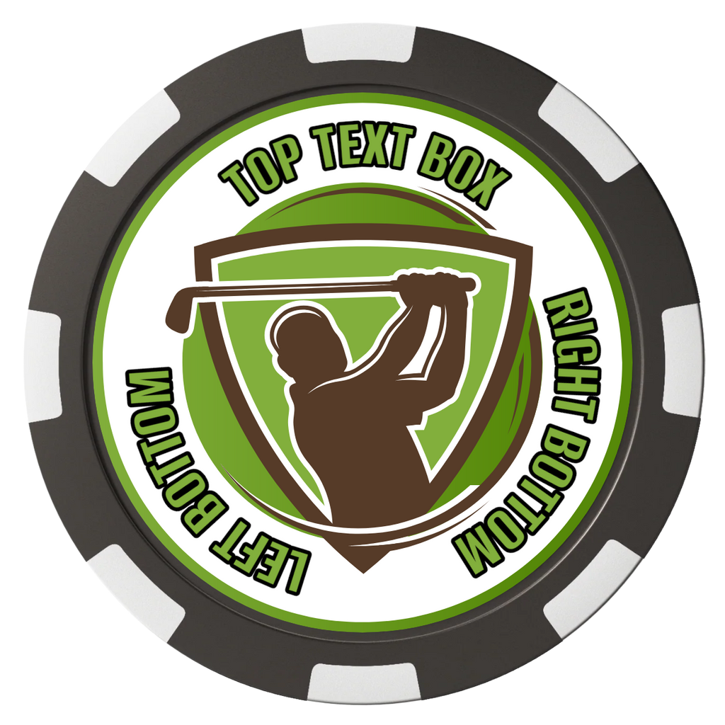 The Golfer Magnetic Composite Poker Chips - Black / 8 Spot - Back