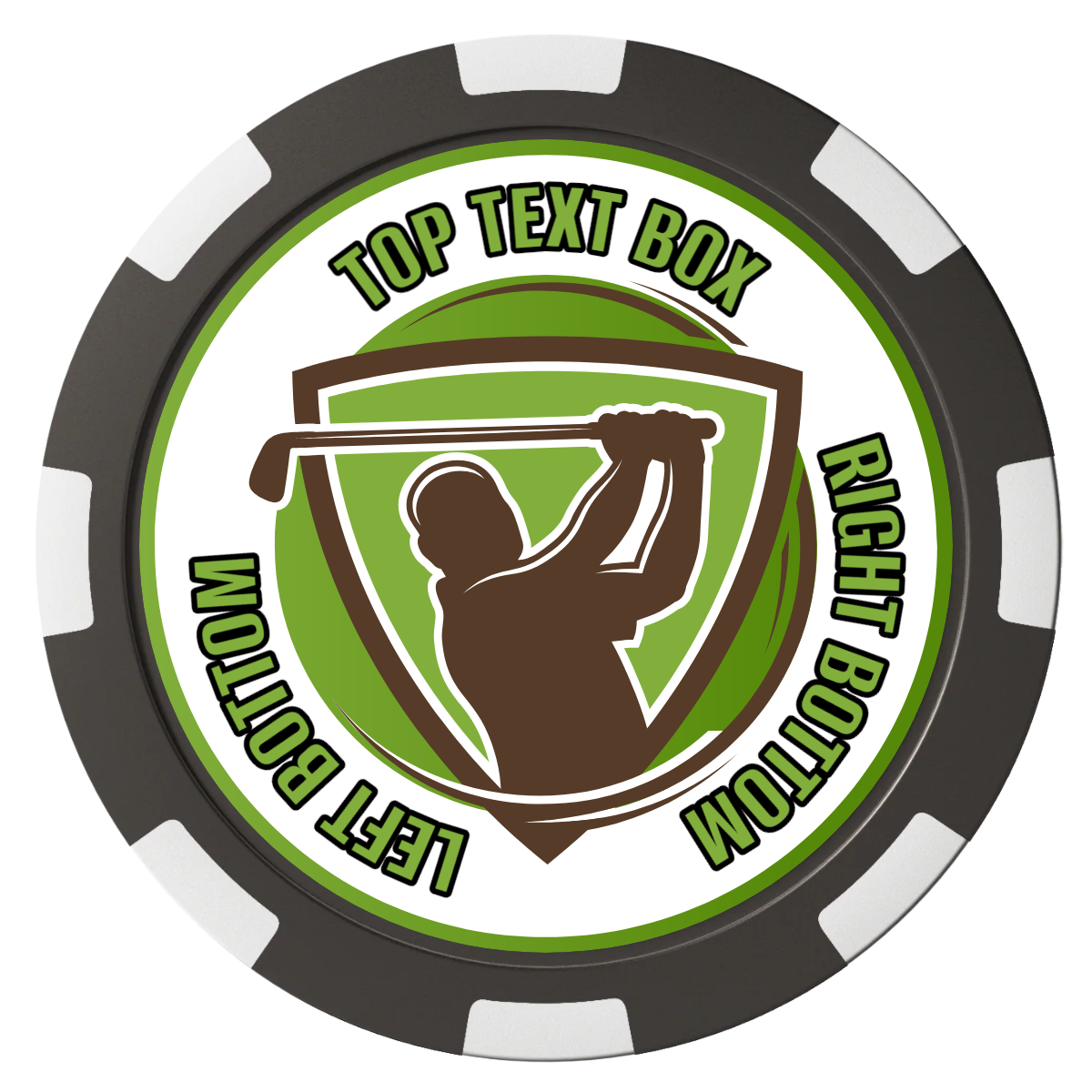 The Golfer Magnetic Composite Poker Chips - Black / 8 Spot - Back