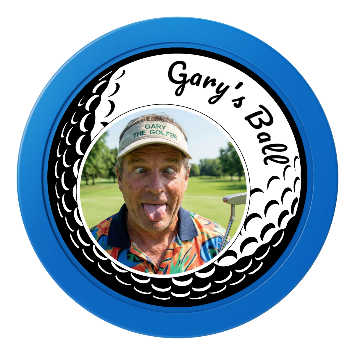 Gary's Ball 2" Oversized Poker Chips - Blue - Front