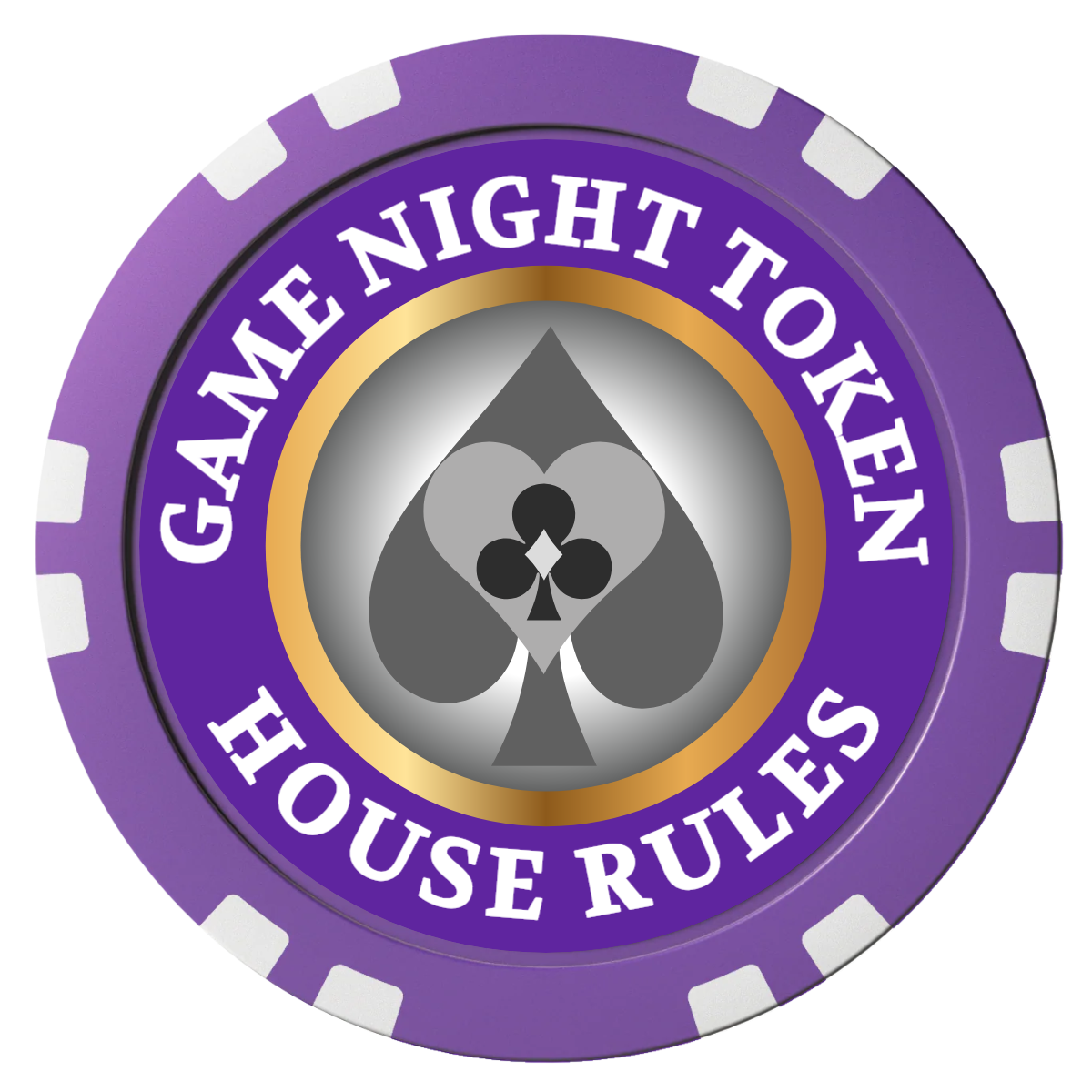 Stacked Suits Composite Poker Chips - Purple / Double Stripe - Front