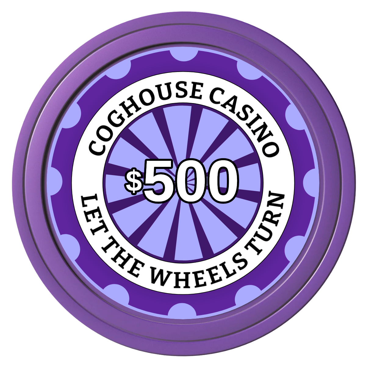 Cog House Composite Poker Chips - Purple / Solid - Front