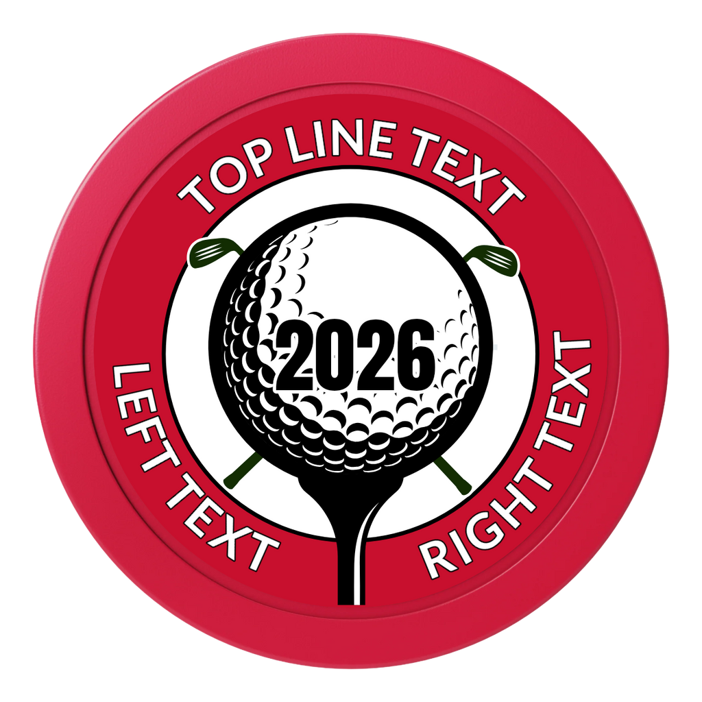 Tee it up 2" Oversized Poker Chips - Red - Front