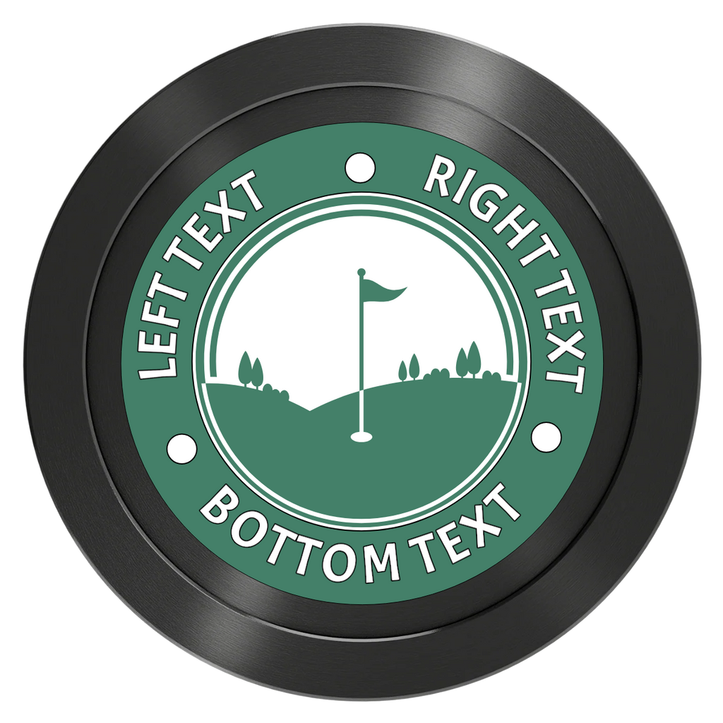 Country Club Golf Course Aluminum Poker Chips - Black - Front