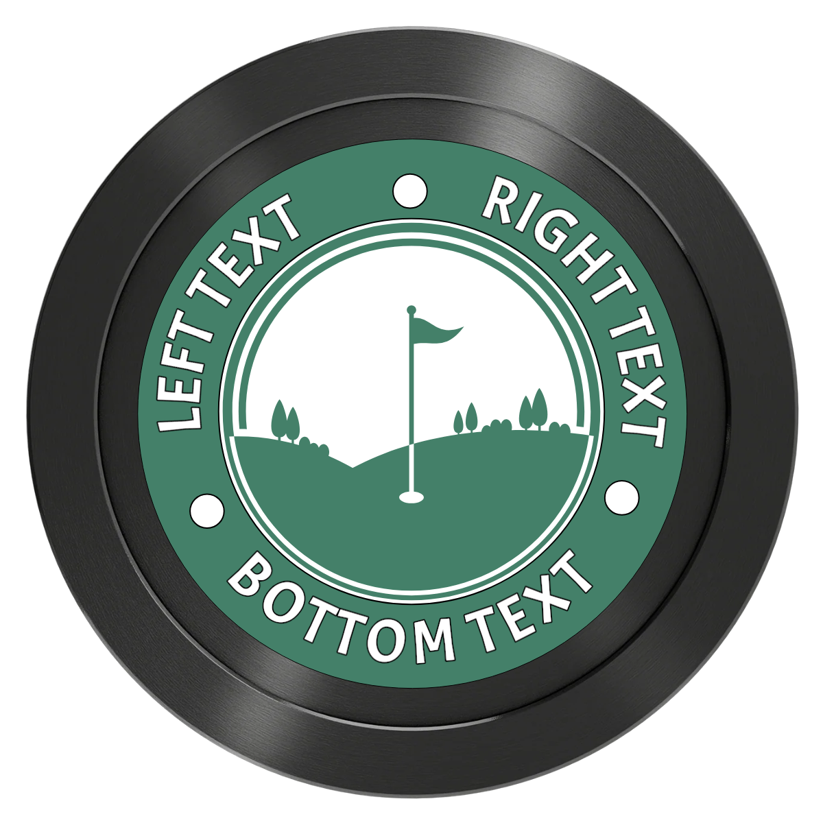Country Club Golf Course Aluminum Poker Chips - Black - Front