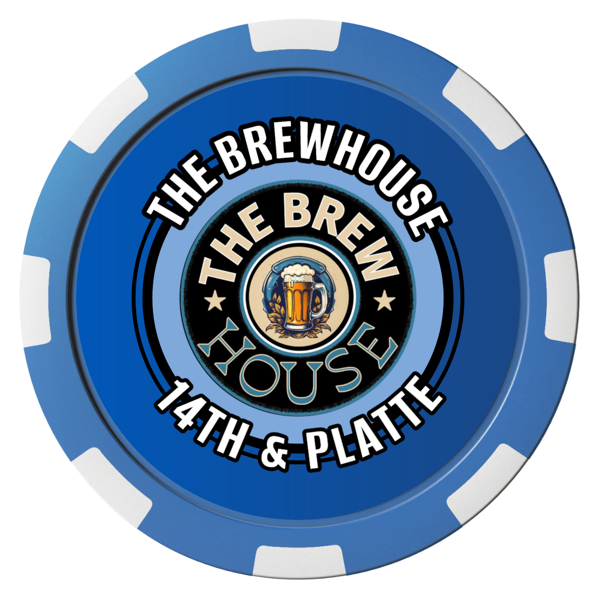 Ice Cold Beer Drink Token Magnetic Composite Poker Chips - Blue / 8 Spot - Back