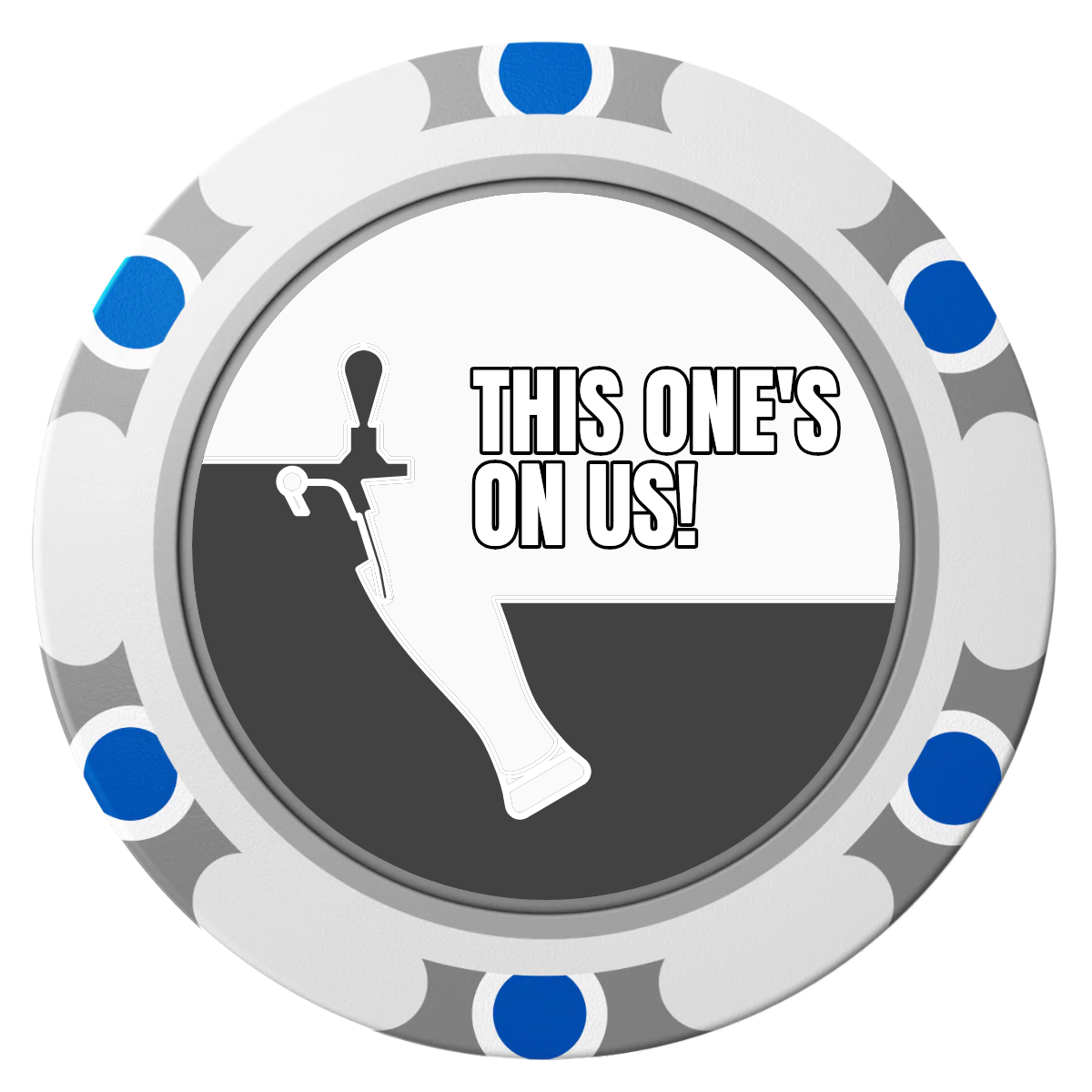 I'd Tap That Clay Poker Chips - White / Monte Carlo / 40mm - Front
