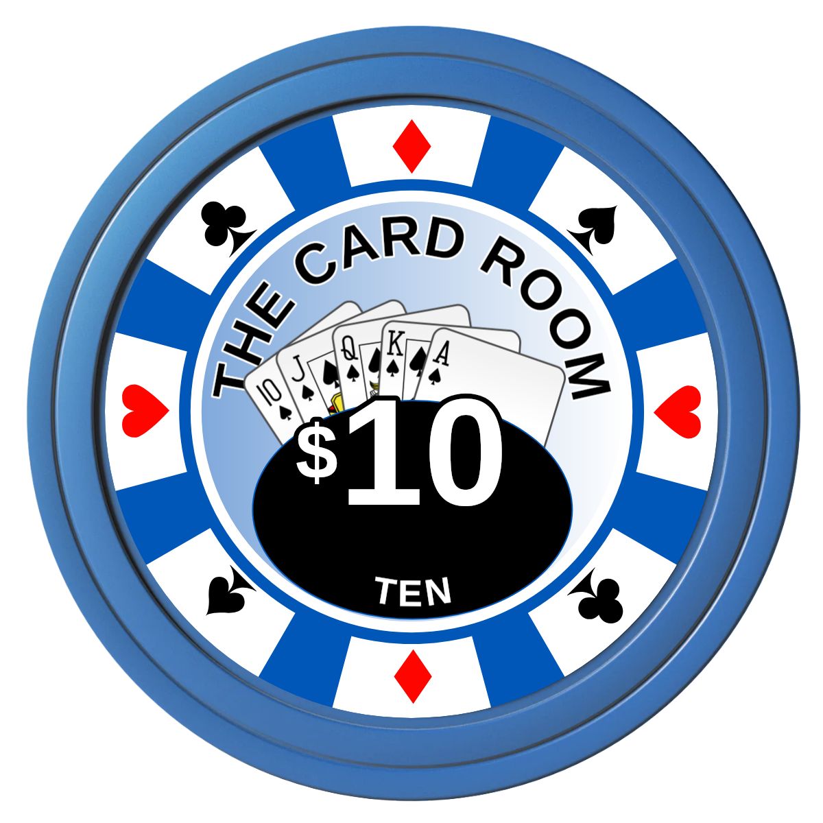 A Suitable Design Composite Poker Chips - Blue / Solid - Back