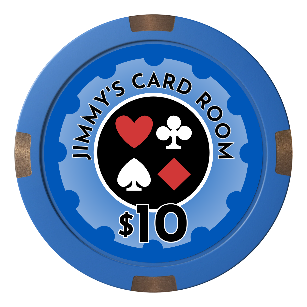 Your Four Suits Composite & Metal Hybrid Poker Chips - Blue - Back