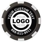 Branded Logo Composite Poker Chips - Black / 8 Spot - Front