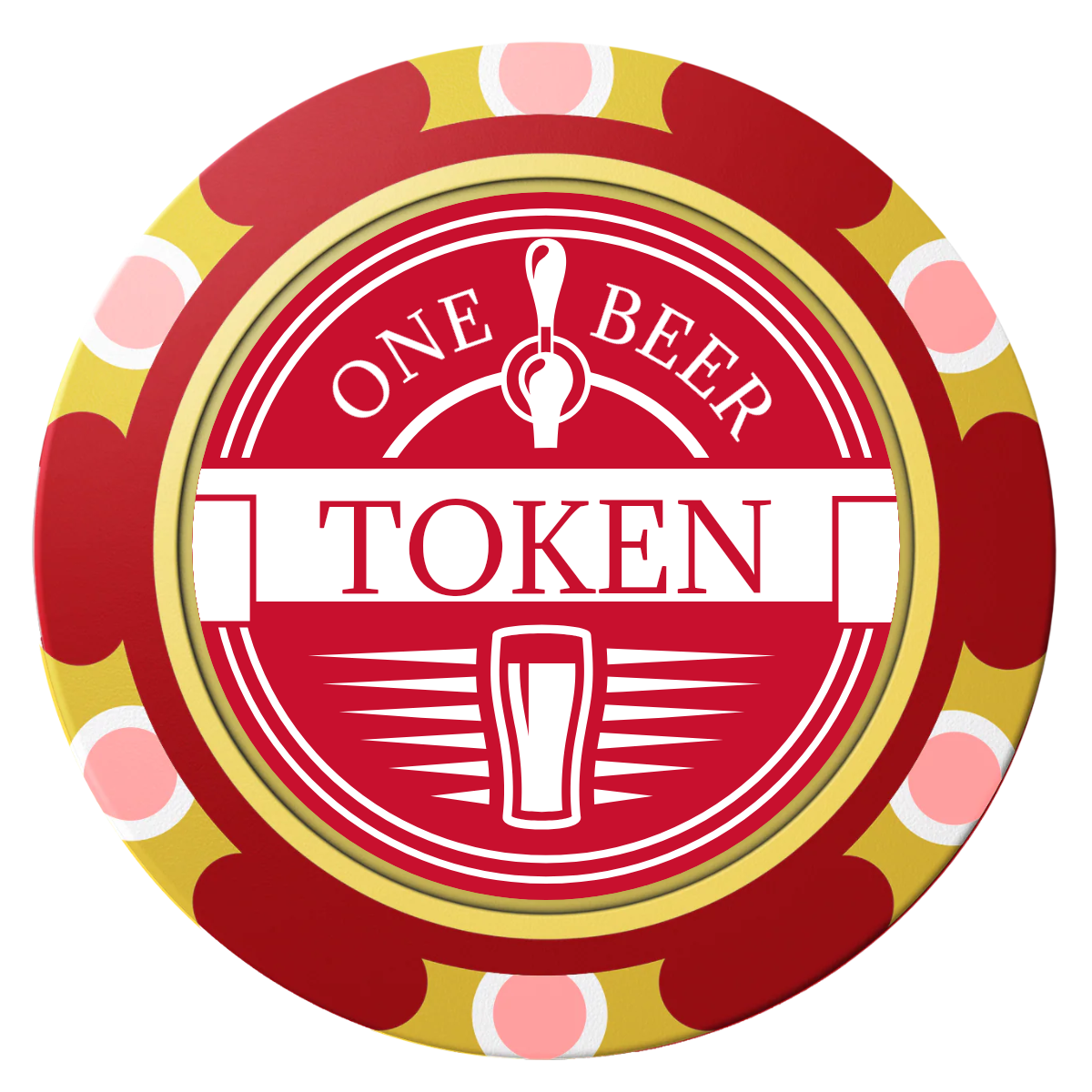 Tap Out Clay Poker Chips - Red / Monte Carlo / 40mm - Front