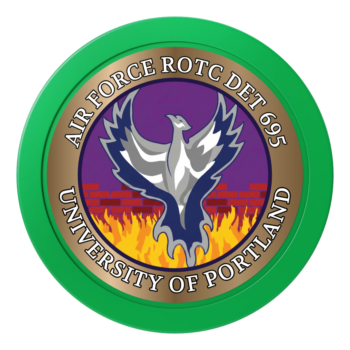Air Force ROTC Det 695 2" Oversized Poker Chips - Green - Front