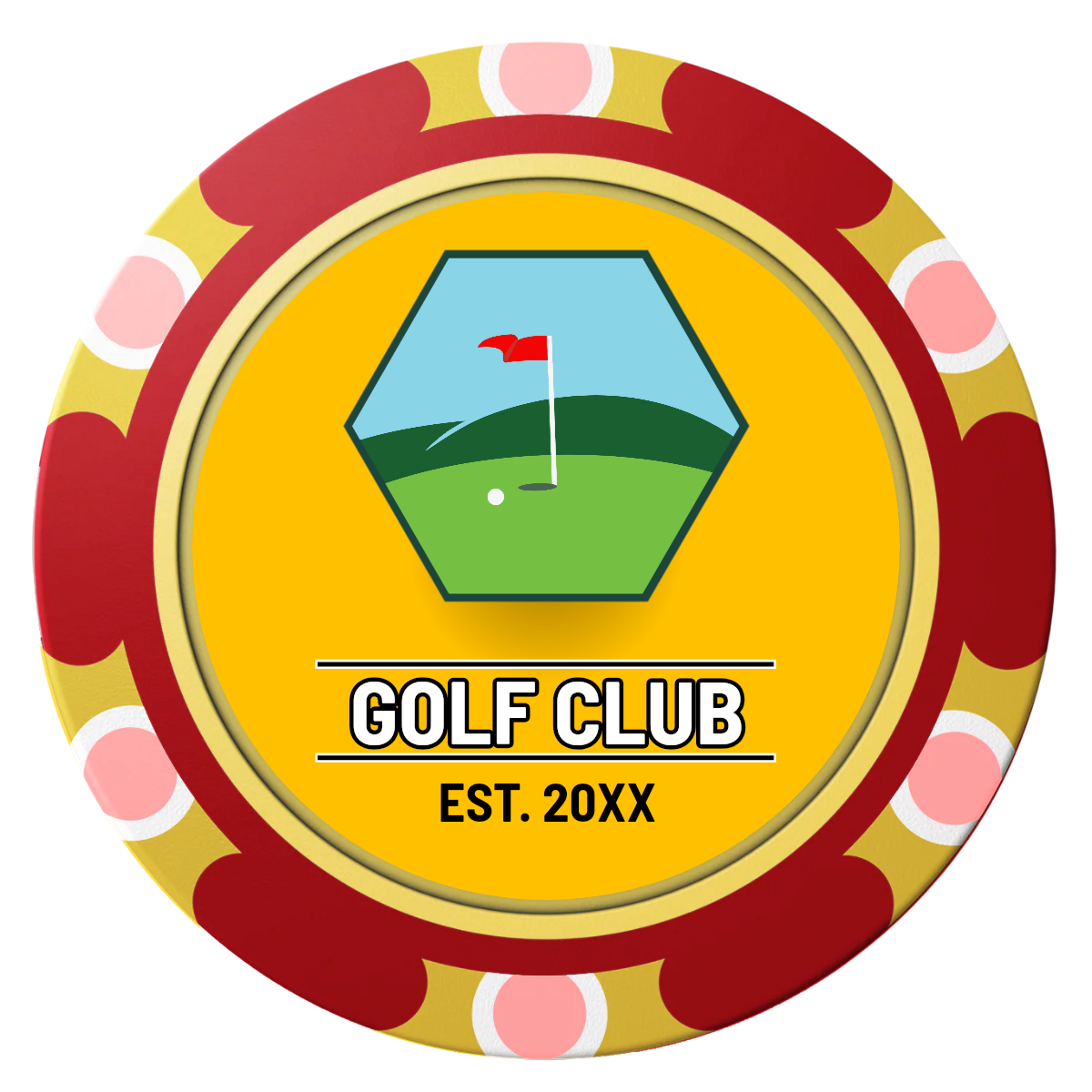 Birdy Bevy Clay Poker Chips - Red / Monte Carlo / 40mm - Front
