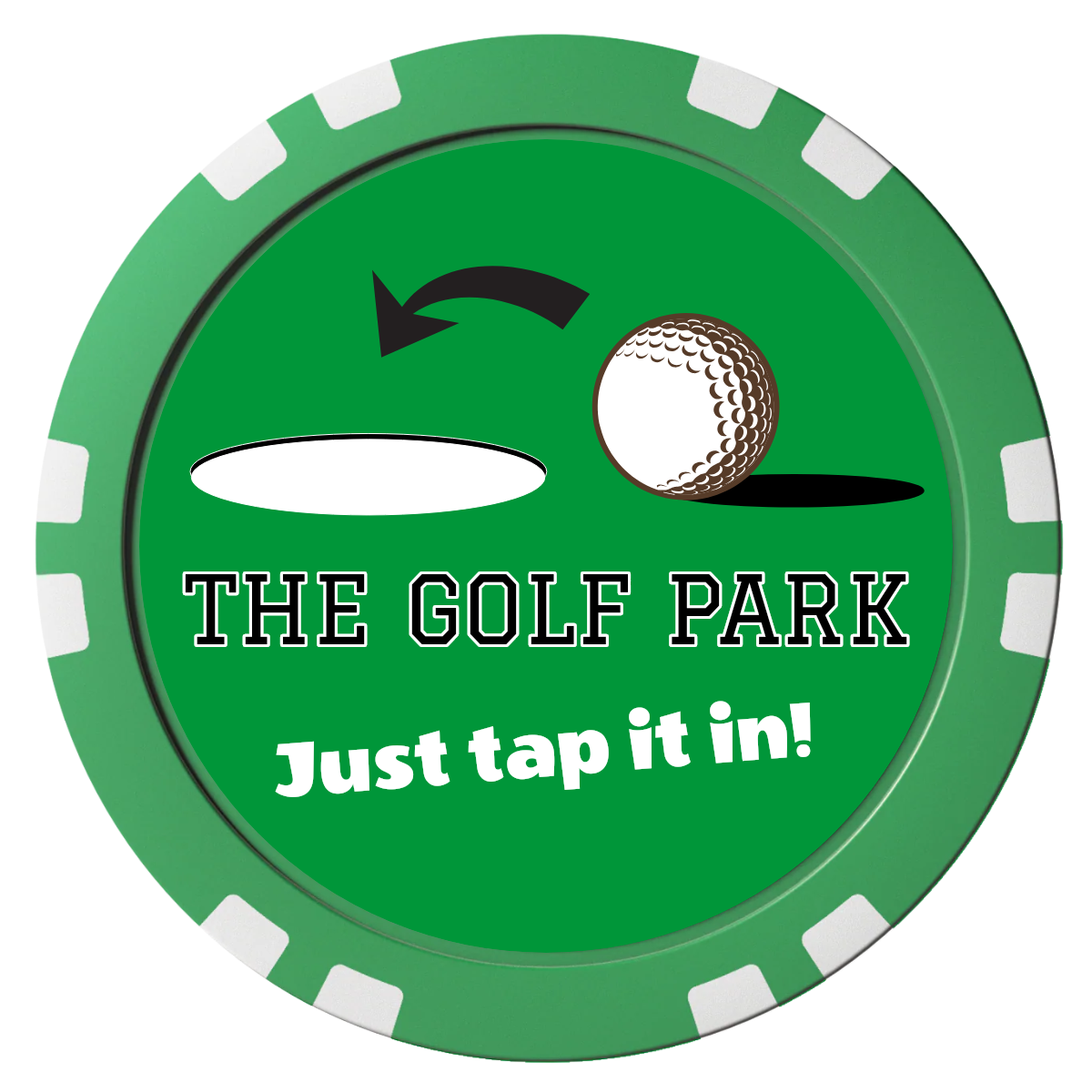 Golf Slogan Composite Poker Chips - Green / Double Stripe - Front