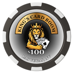 King's Card Room Magnetic Composite Poker Chips - Black / 8 Spot - Front