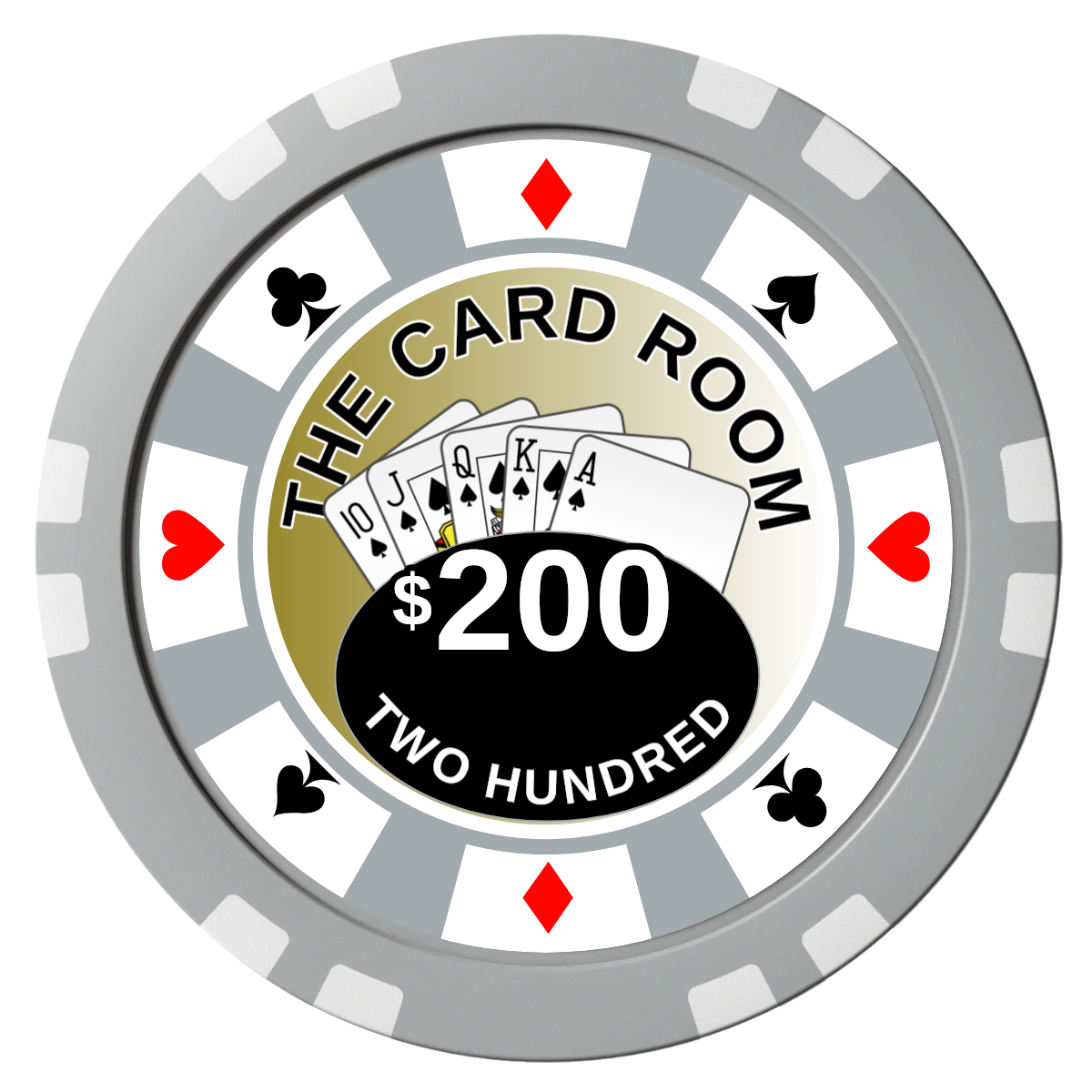 A Suitable Design Composite Poker Chips - Gray / Double Stripe - Front