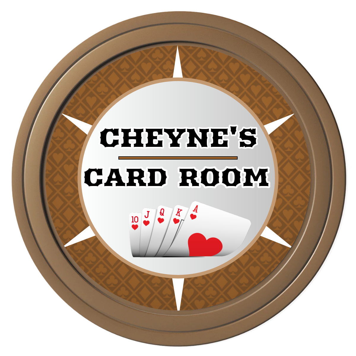 Cheyne's Card Room Composite Poker Chips - Brown / Solid - Front