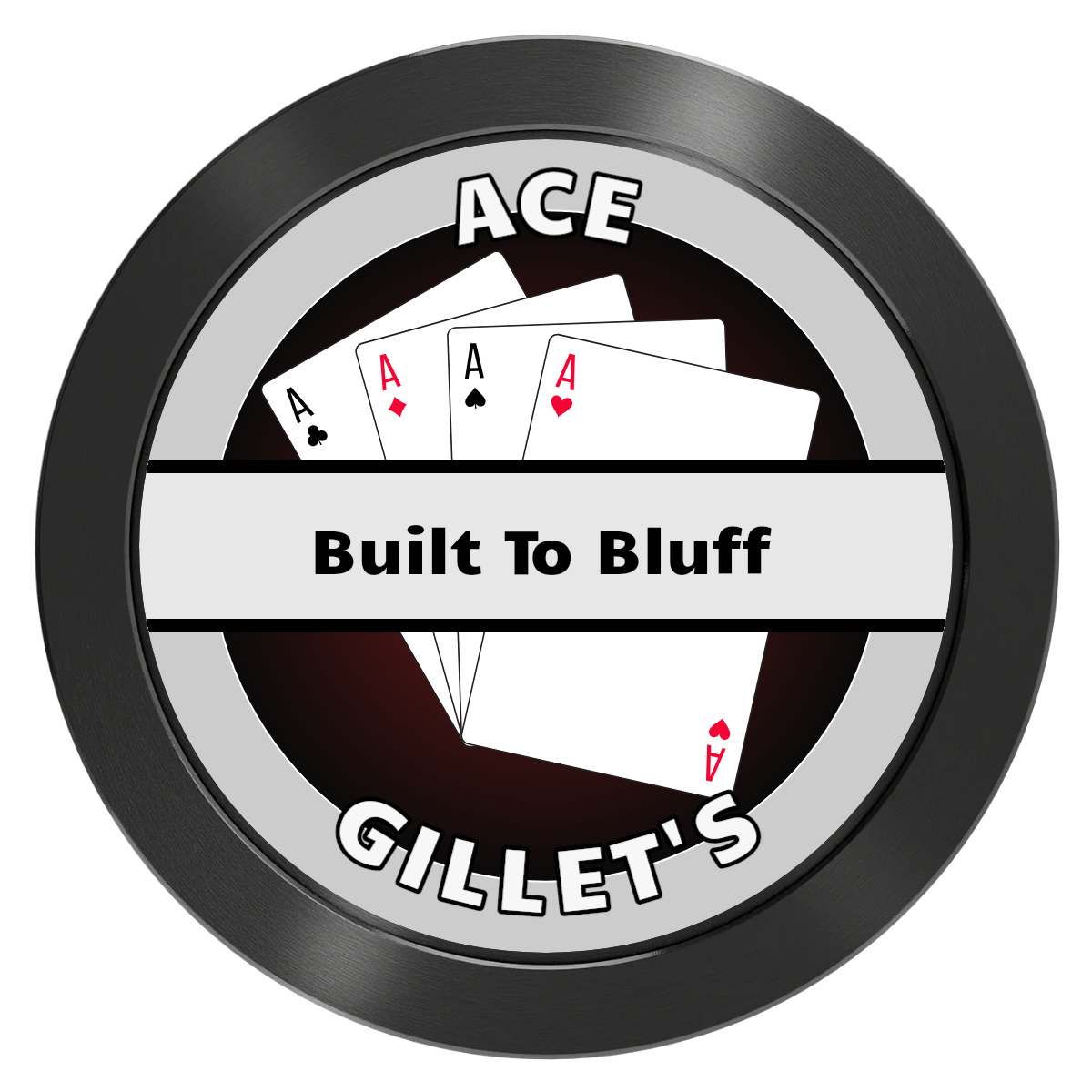 Ace Gillet's Aluminum Poker Card Guards - Black - Front