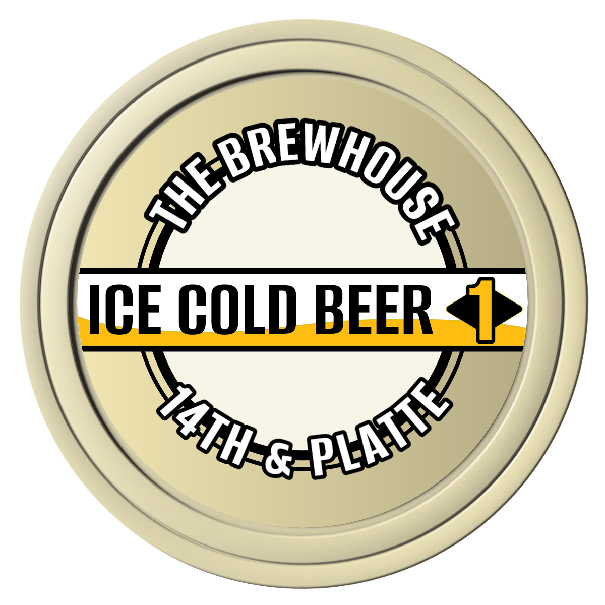 Ice Cold Beer Drink Token Composite Poker Chips - Ivory / Solid - Front