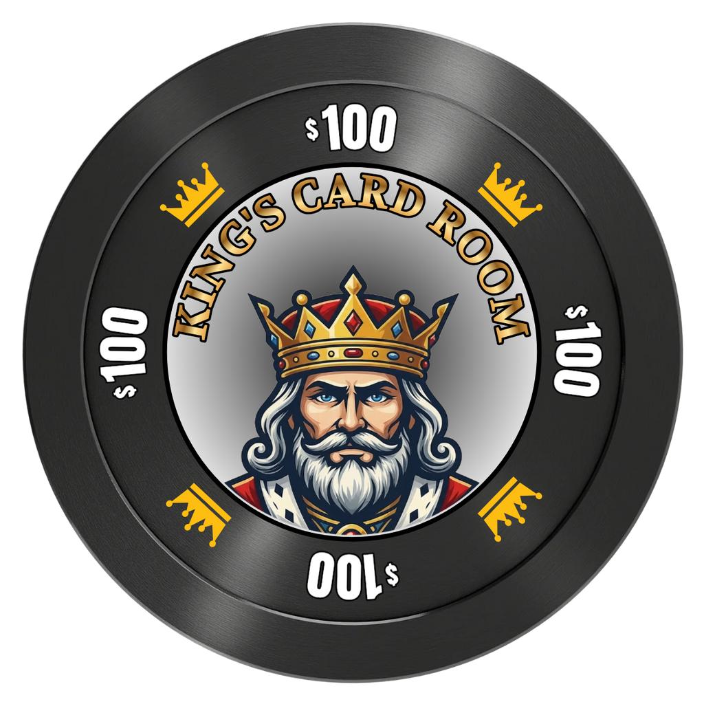 Kings Aluminum Poker Chips - Black - Front