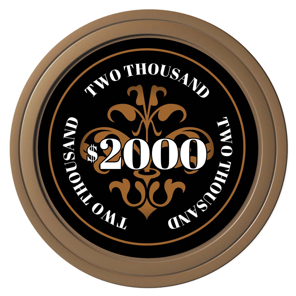 Gothic Revival Composite Poker Chips - Brown / Solid - Front