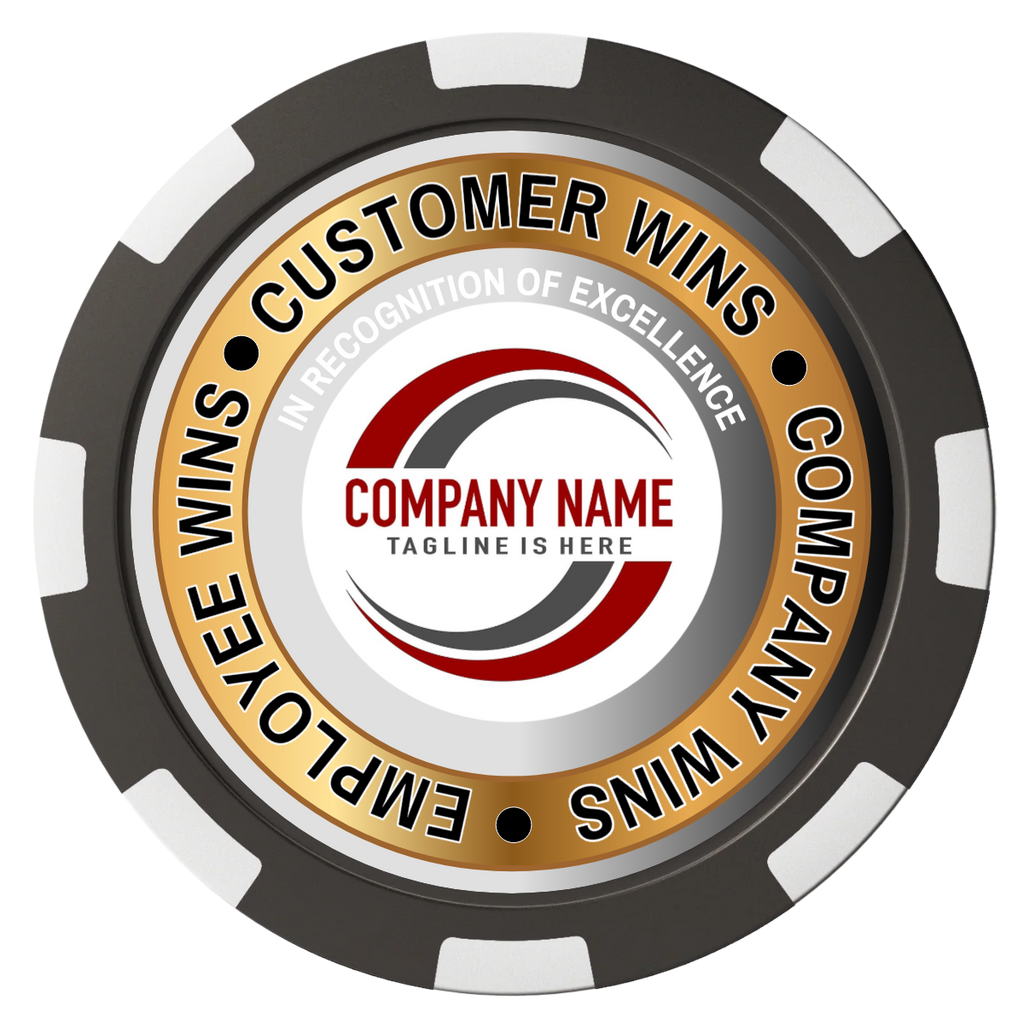 Gold Standard Composite Poker Chips - Black / 8 Spot - Back