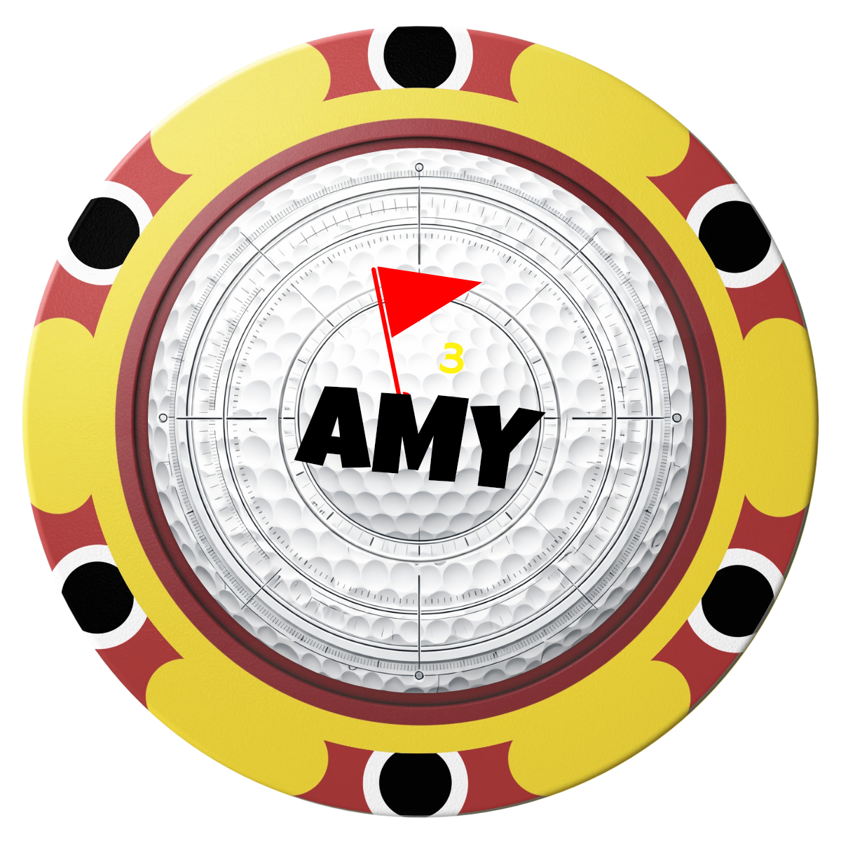 Ball Marcus Jr. Clay Poker Chips - Yellow / Monte Carlo / 40mm - Front