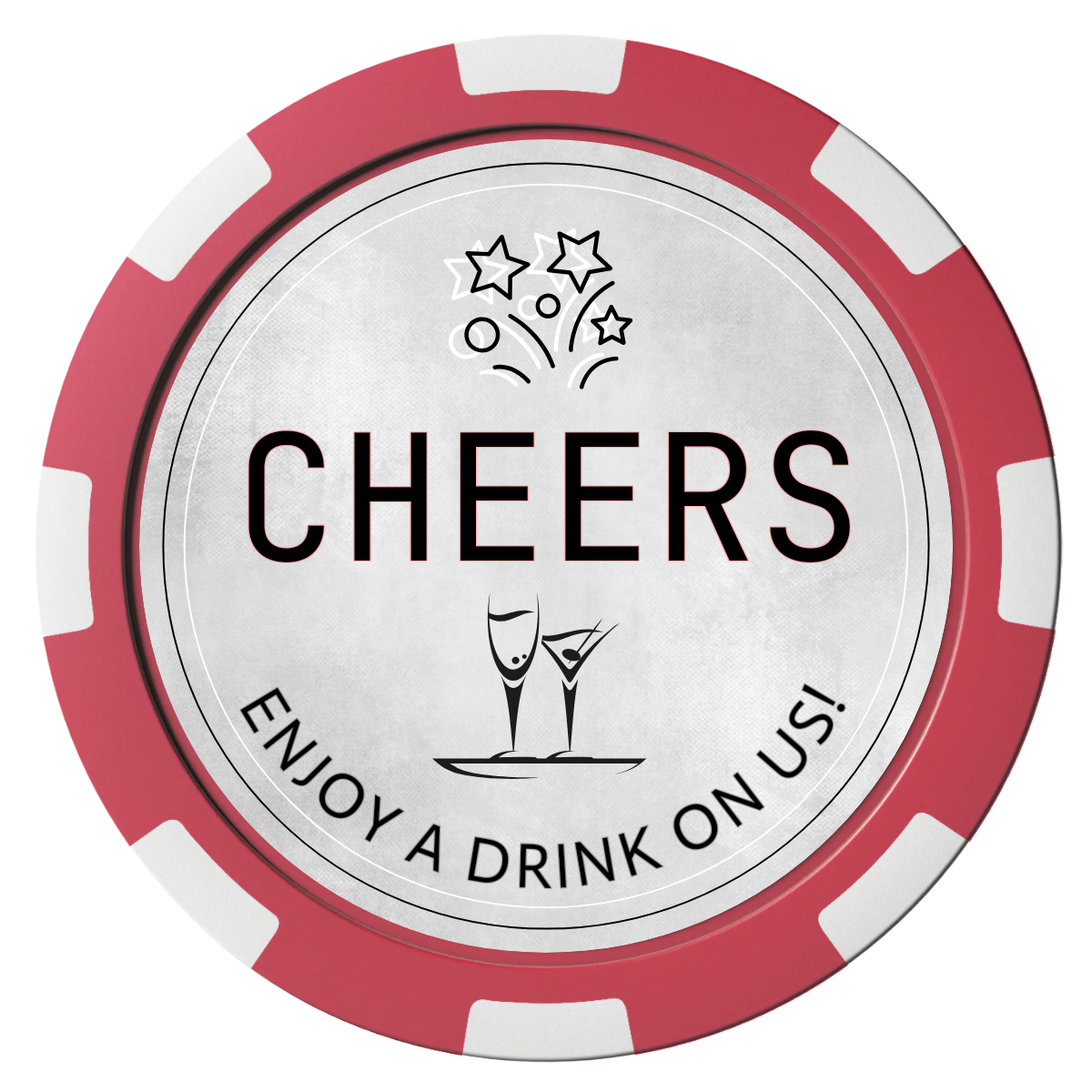 Chique Wedding Token Magnetic Composite Poker Chips - Red / 8 Spot - Front